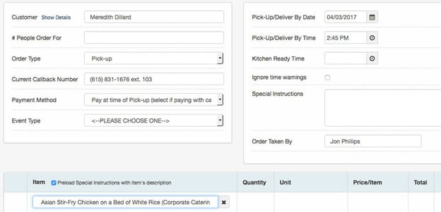 catering-order-taking