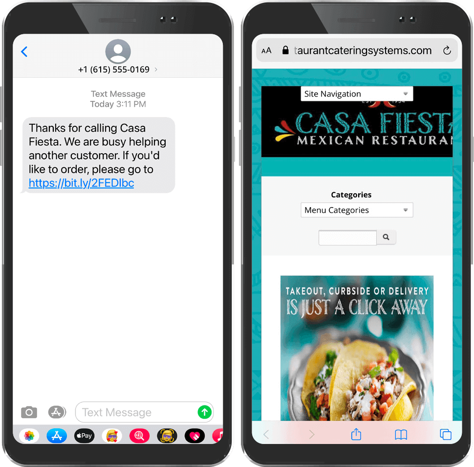 automated text message online ordering