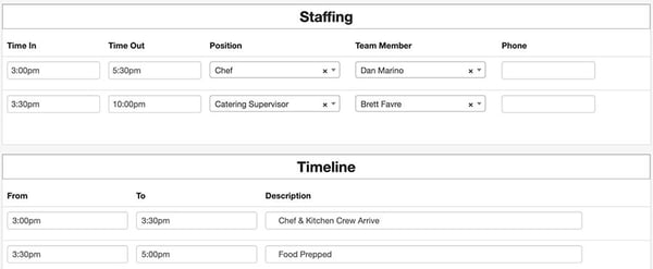 beo timeline employee scheduling