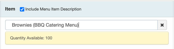 catering menu item limit
