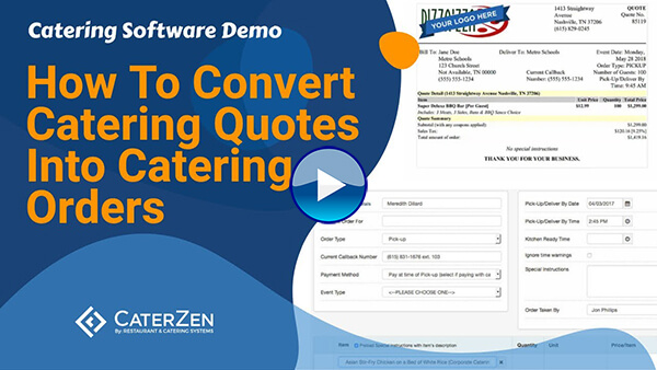 convert catering quotes to order video