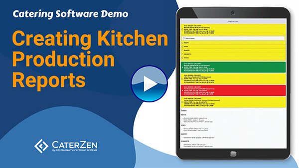 create catering kitchen production reports video