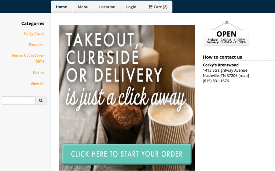 custom home screen online ordering