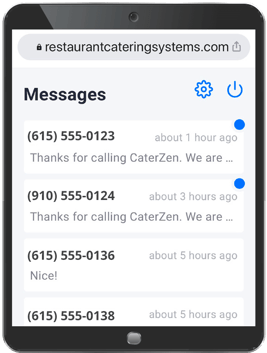 restaurant text message tablet
