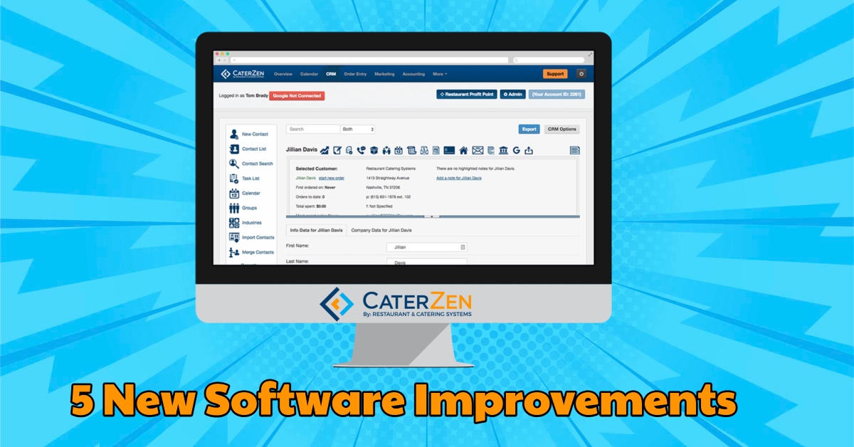 catering software improvements