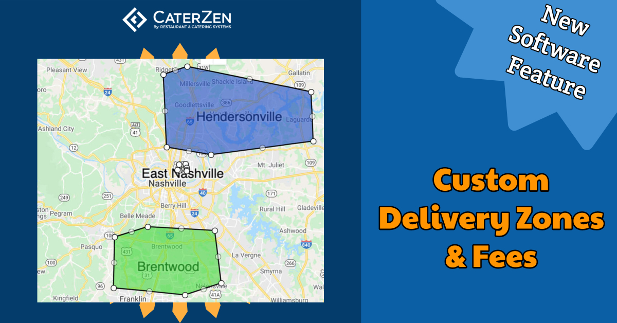 custom catering delivery zones fees