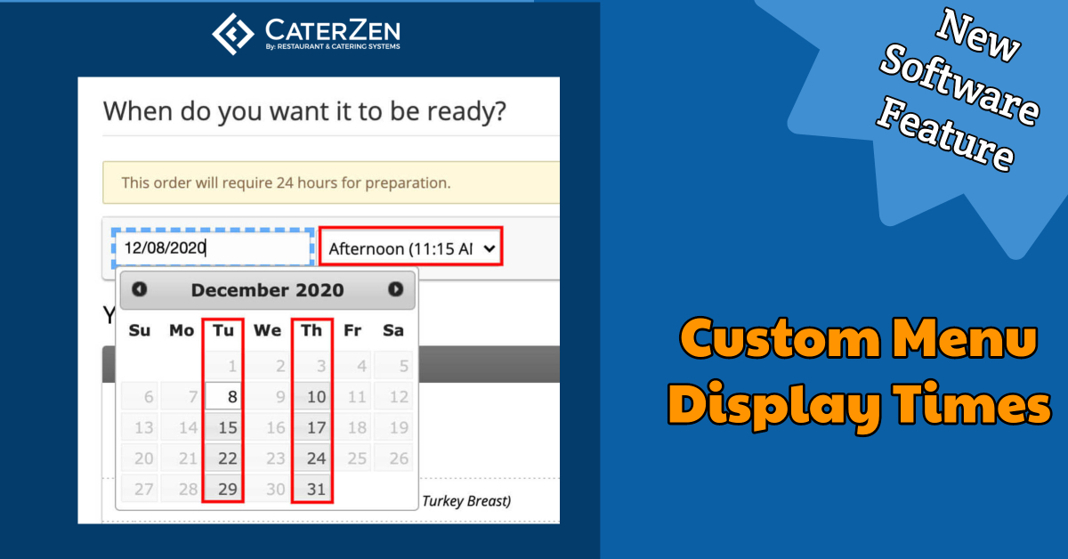 custom menu display times