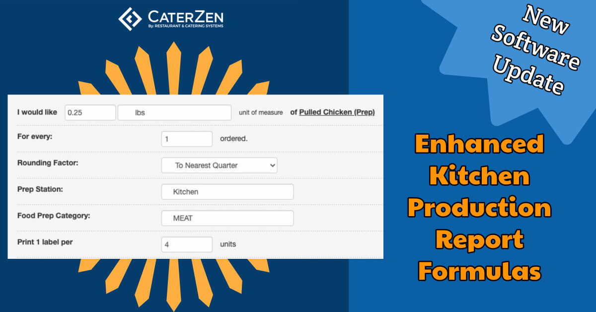 kitchen production report formulas